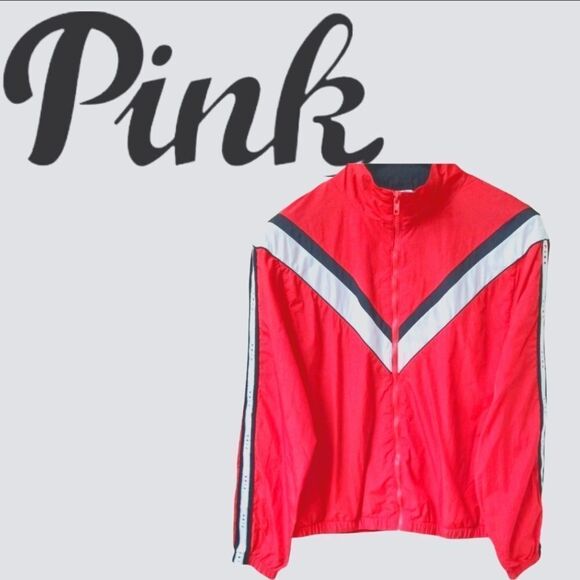Pink Victoria Secret light weight Windbreaker Full Zip Up Jacket. - Picture 2 of 10